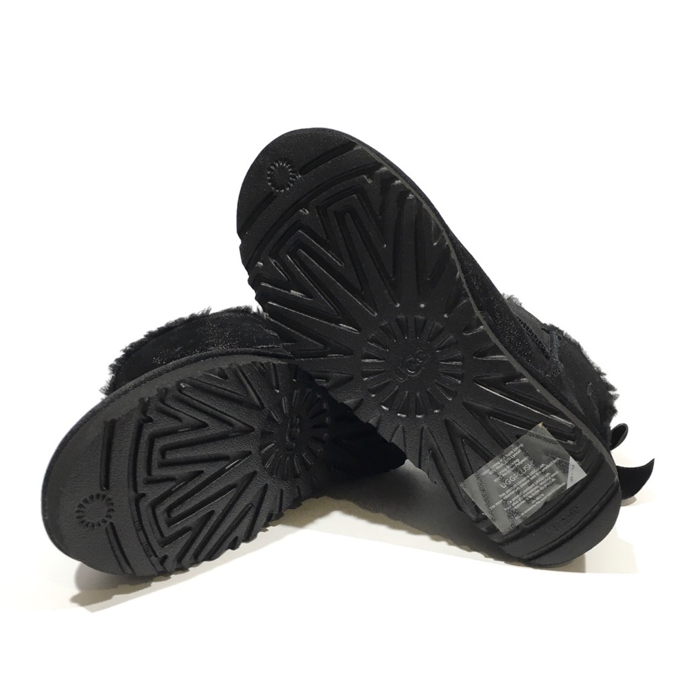 UGG MINI BAILEY BOW GLIMMER BOOTS -BLACK METALLIC SUEDE -WOMEN’S US 7 -NEW - Picture 8 of 8